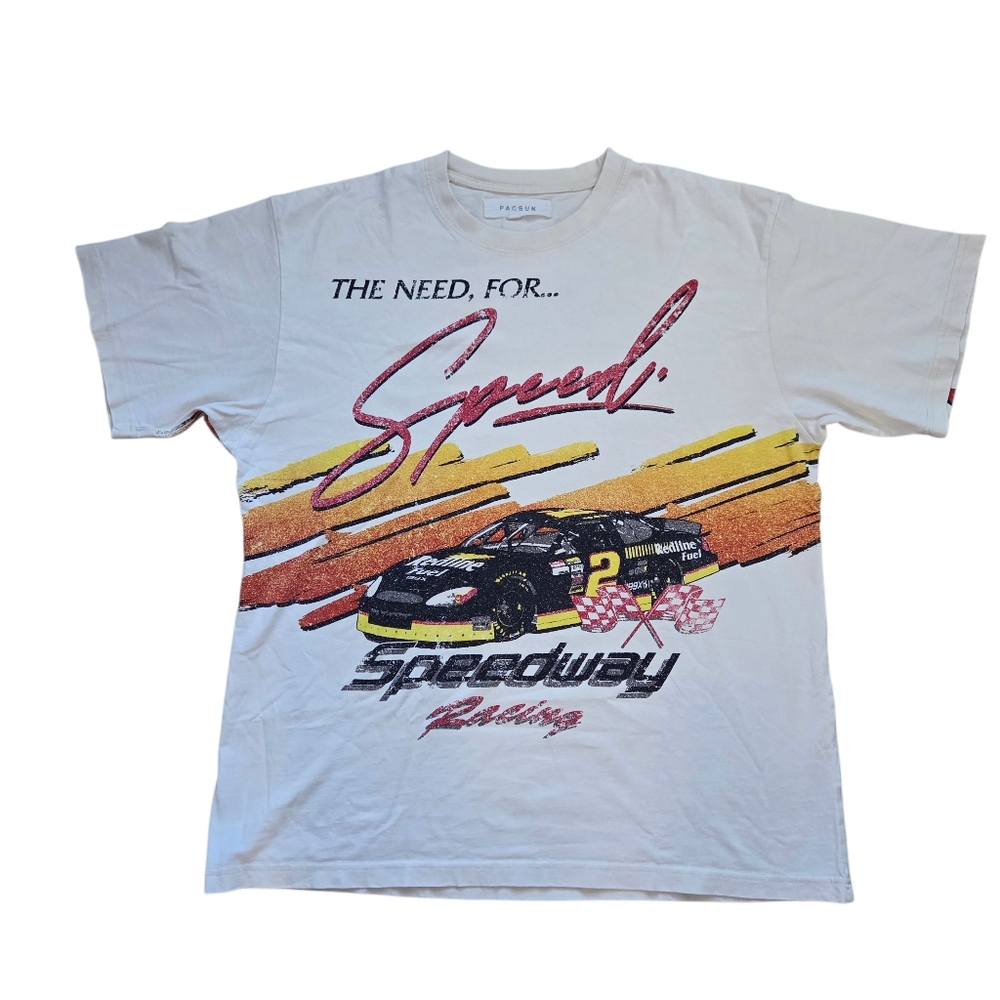 PacSun Need for Speed Speedway Racing AOP T-shirt Mens L Large - Picture 2 of 6
